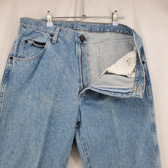 WRANGLER Jeans Men's Straight Leg 5-Pocket Regular Fit Denim Blue 36x30 - Picture 5 of 10